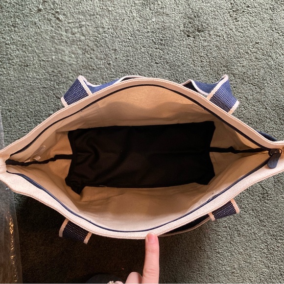 Thirty-one canvas carryall tote in navy - Picture 7 of 9